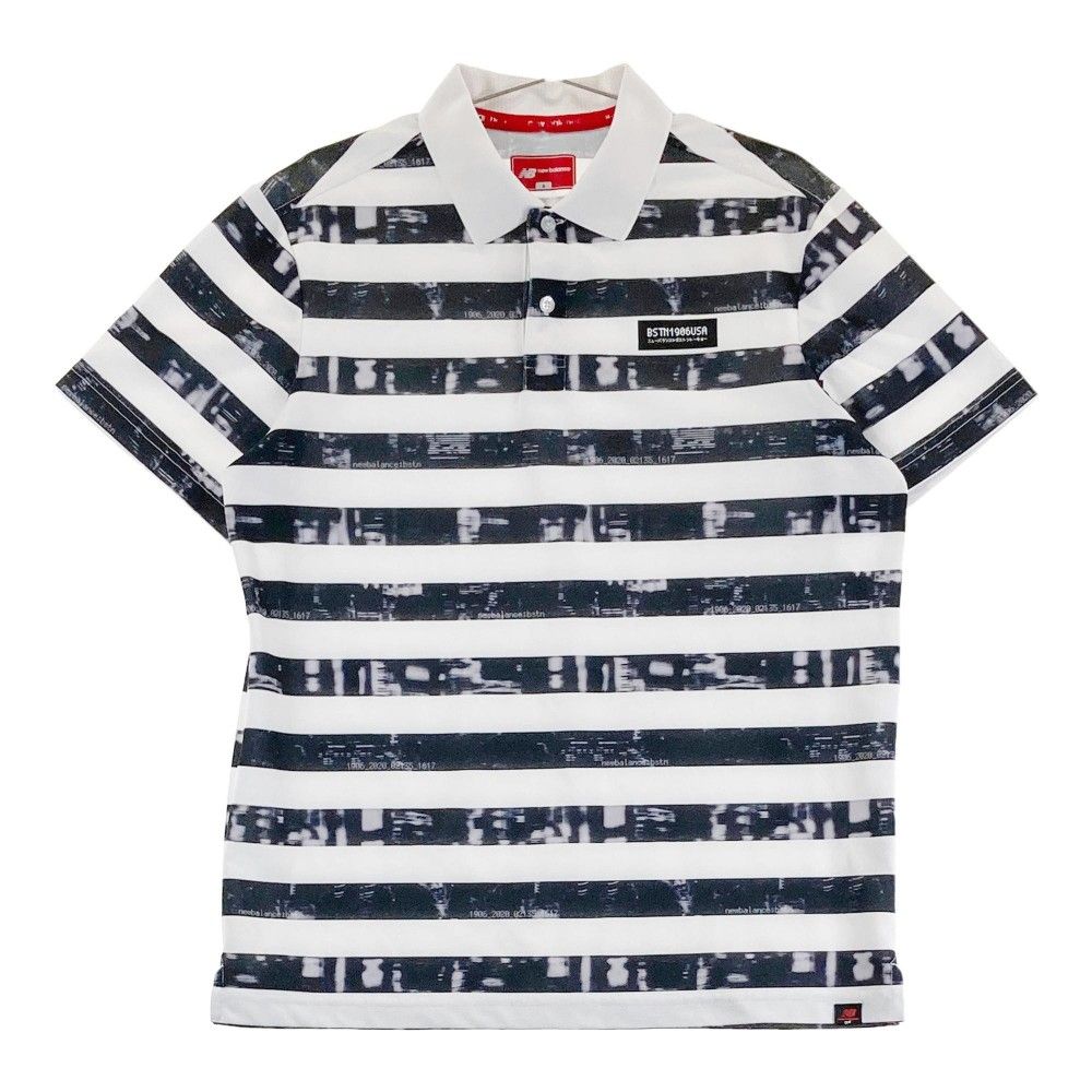 美品 ニューバランスゴルフ ポロシャツ グリーン ボーダー サイズ6 美品 ニューバランスゴルフ ポロシャツ グリーン ボーダー サイズ6