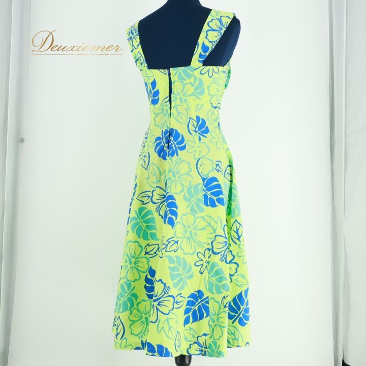 フラダンス 衣装 ワンピース ドレス グリーン系 T&L MUUMUU FACTORY