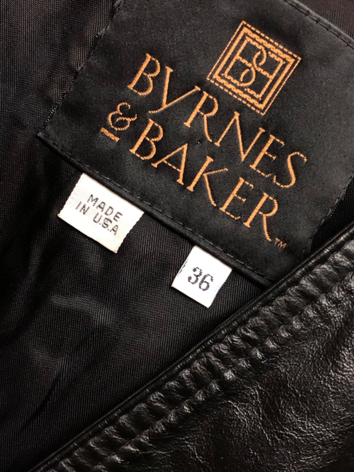 80年代初期U.S.A.製BYRNES&BAKER5Bレザーベスト黄金サイズ36 - 我妻屋