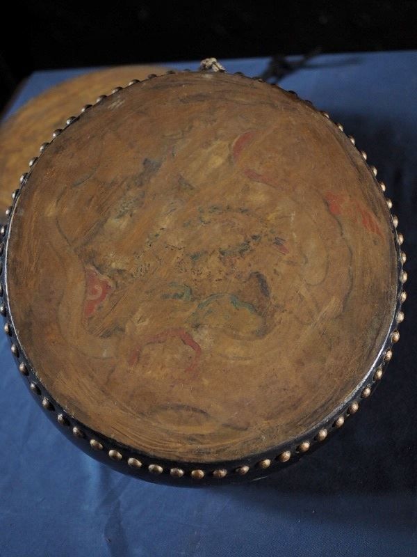 古い釣り下げ式太鼓２個セット 補修痕有 古録展 品番H17172