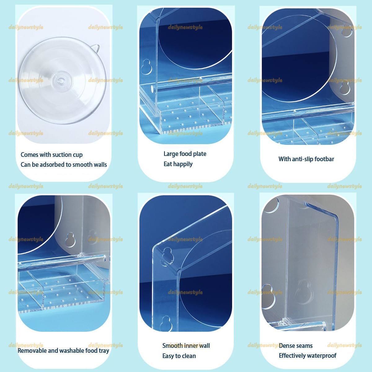 人気推薦◆窓用鳥の餌箱 外側透明 PC プラスチック鳥ボックス 20 x 11 x 20cm 吊り下げ吸盤付き 取り外し なトレイと排水穴付き 庭 屋外 裏庭 野生動物 小鳥用 STEELWINDOWSANDDOORS_COM