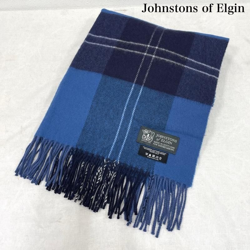 JOHNSTONS OF ELGIN ジョンストンズオブエルガン ストール カシミア パシュミナ カシミヤ混 ウール マフラー グレン チェック ユナイテッドアローズ