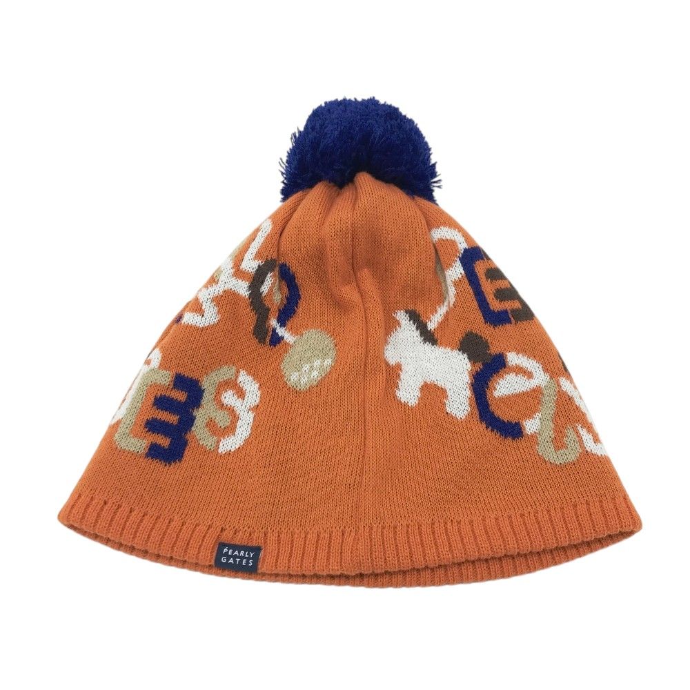PEARLY GATES パーリーゲイツ 2025年モデル ニット帽 ボンボン付 オレンジ系 FR 240101538262 ゴルフウェア ストスト