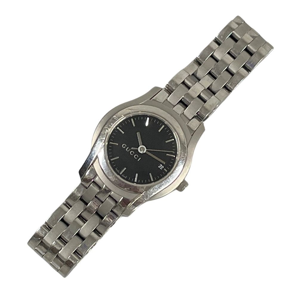 GUCCI グッチ 5500L クオーツ SS ブラック文字盤　レディース GUCCI グッチ 5500L 腕時計 SS クオーツ レディース 黒文字盤