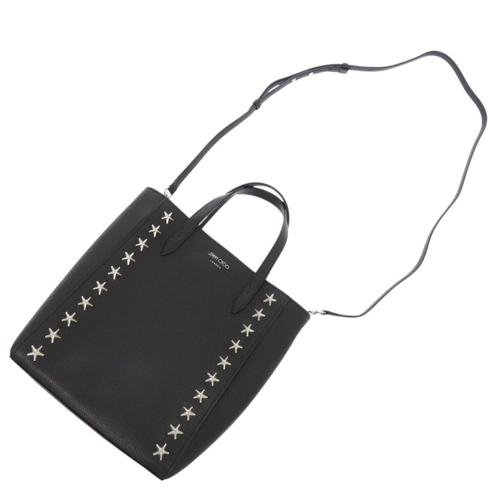 美品 ジミーチュウ 2WAY スタースタッズ ブリア レザー ブラック