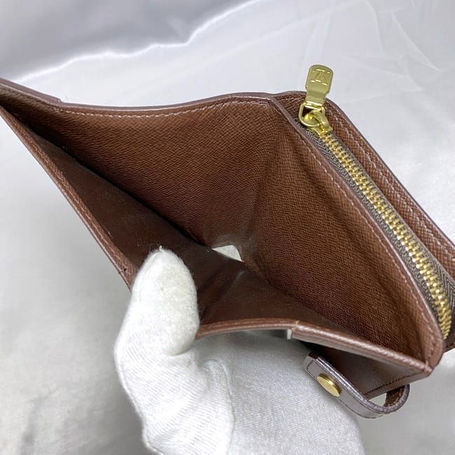 ルイ ヴィトン 二つ折り 財布 コンパクト ジップ ブラウン
