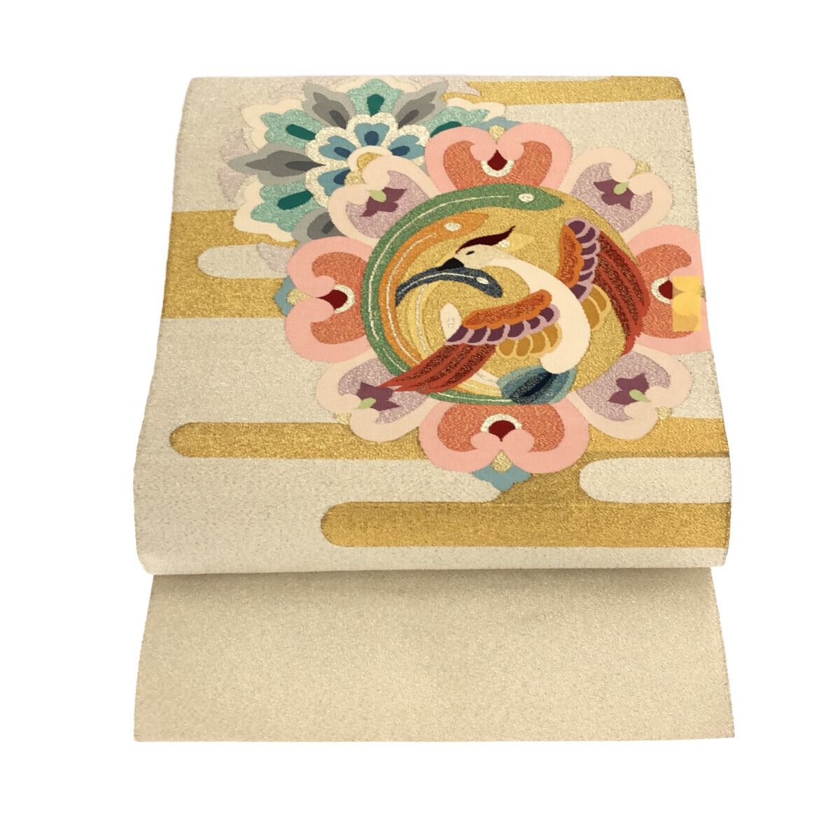 名古屋帯/つづれ織/美品/シルバー/仕立上がり/9294 - メルカリ