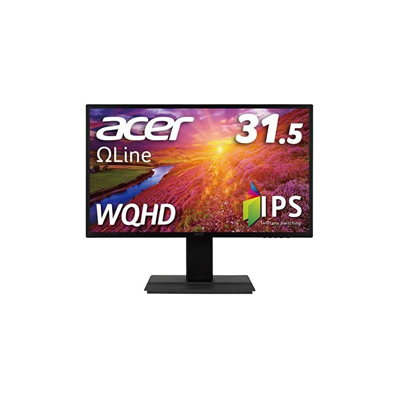 日本エイサー Acer モニター OmegaLine EB321HQUDbmidphx 31.5インチ IPS 非光沢 WQHD 75Hz 4ms HDMI DVI DisplayPort PIP/PBP VESAマウント対応 スピーカー内蔵 高さ調整/調 1