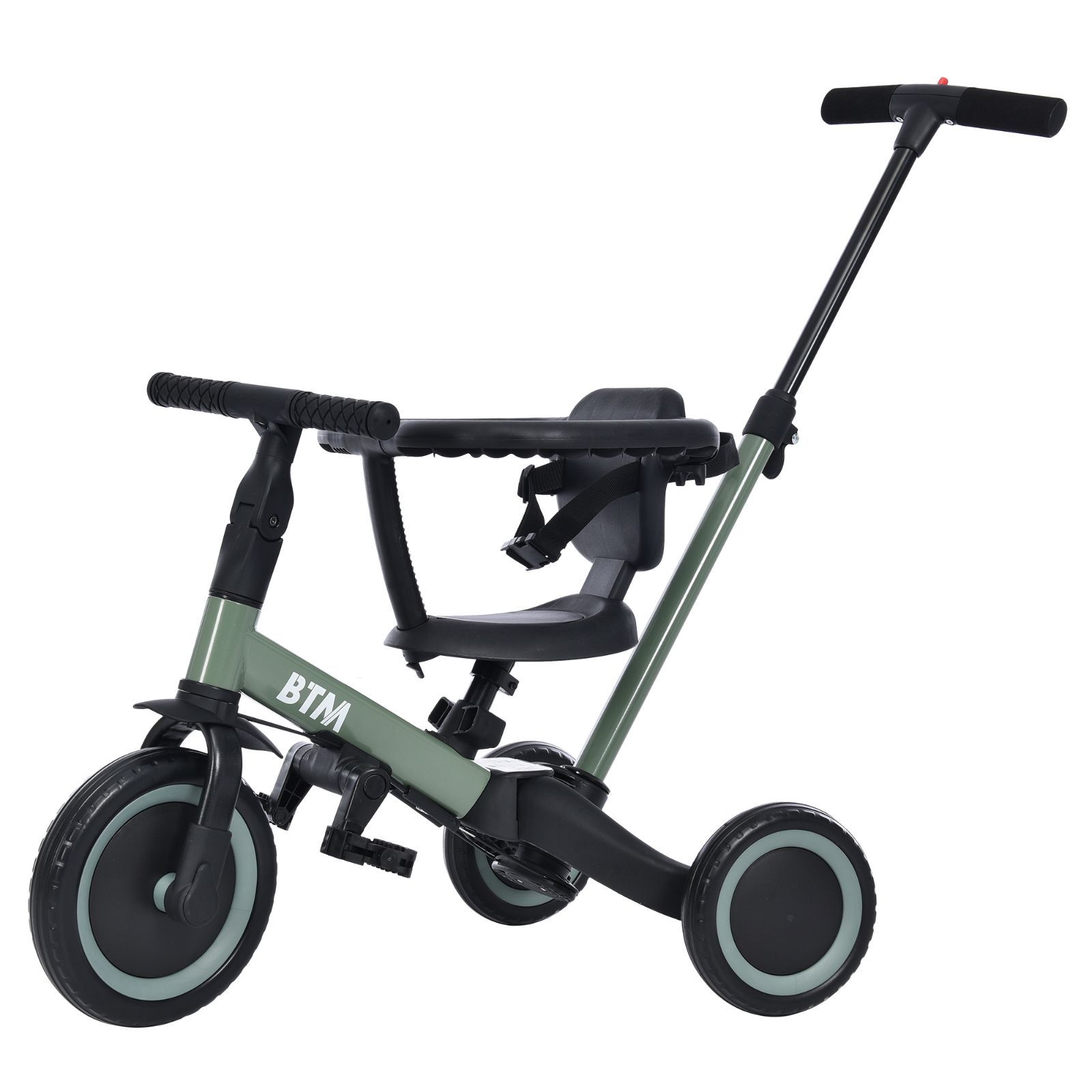 子供用 4in1 三輪車｜自転車 × キックボードハイブリッドデザイン｜押し棒付属｜安全バー標準装着｜MS295471BAA