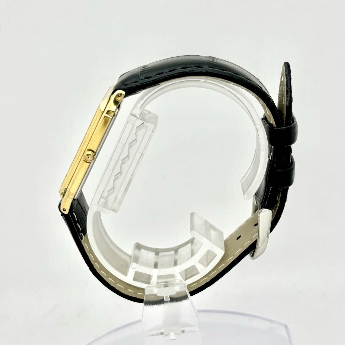 電池 SEIKO セイコー メンズ 腕時計 ゴールド レクタンギュラー 5E31-5A10 005132 ベルト