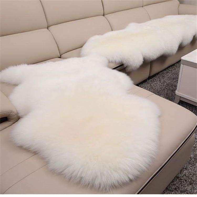 オーストラリア製ムートンラグ 2匹物 アイボリー 羊毛 日本製 ムートン