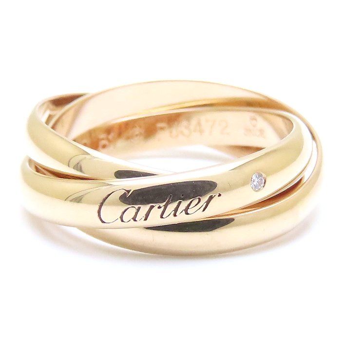 CARTIER カルティエ トリニティ リング 指輪 1Pダイヤモンド #51 11号  