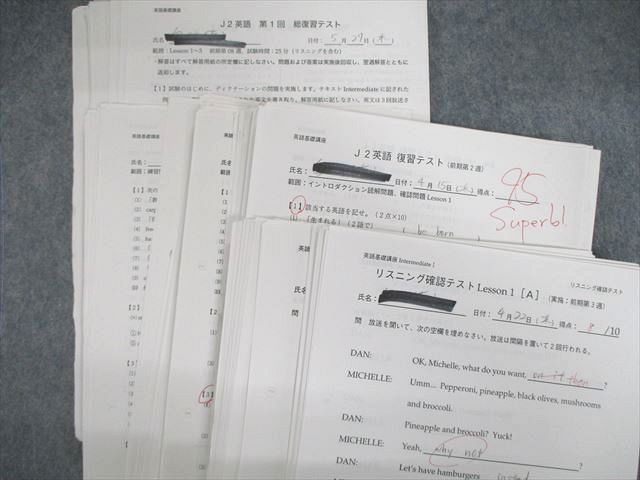 VD01-065 鉄緑会 中2 英語基礎講座INTERMEDIATE 第1～4部 【テスト計196回分付き】 計4冊 00L0D