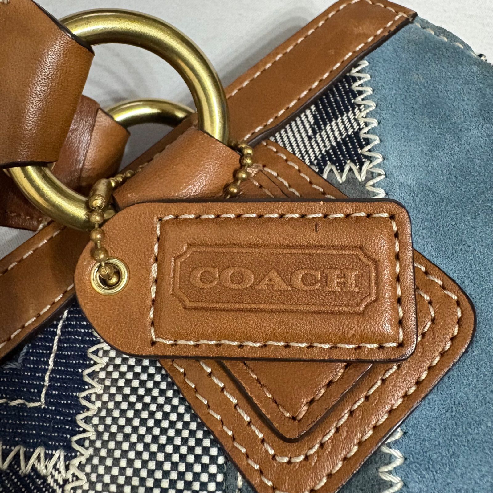 COACH turn lock patchwork denim tote bag COACH コーチ ハンドバッグ