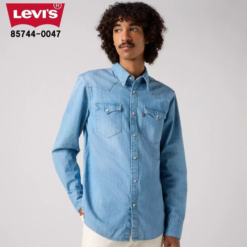 Levi s リーバイス 85744-0047 バーストー スタンダードフィット ウエスタンシャツ デニムシャツ 長袖シャツ メンズシャツ トップス levis リーバイス 857440047 デニム スナップボタン ウエスタン アメリカンスタイル 羽織