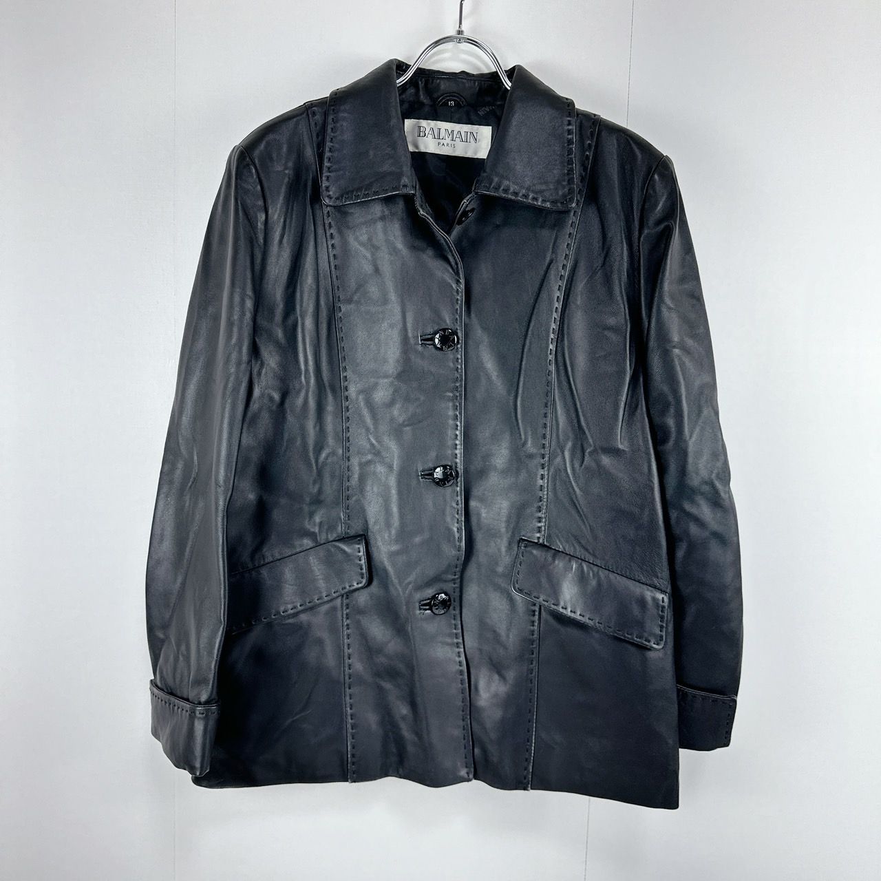 BALMAIN PARIS 羊革 レザーコート