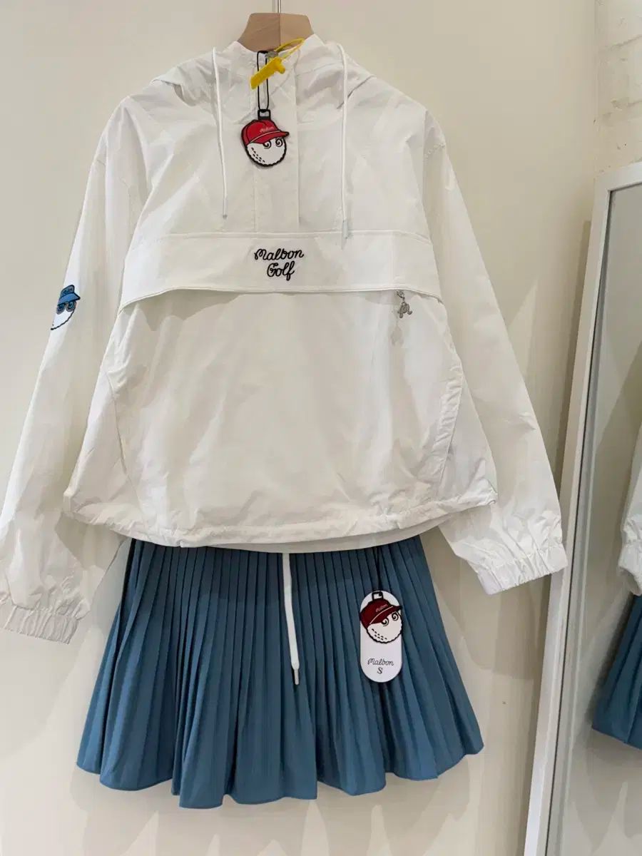 マルボンゴルフ レディース 白 ウィンドブレーカー スカート セット