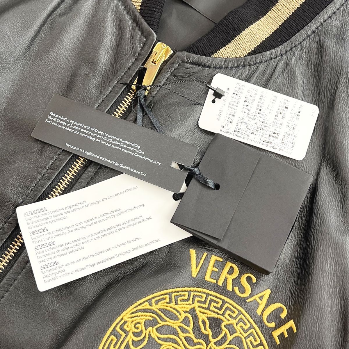 ラムレザー×ナイロン切り替えブルゾン