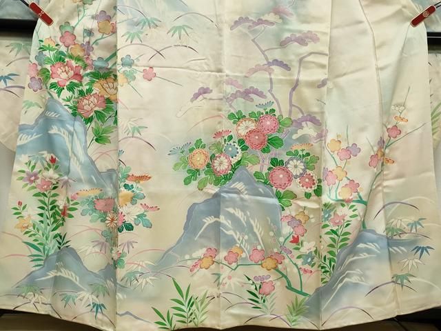 平和屋着物○豪華振袖 松竹梅風景草花文 暈し染め 正絹 逸品 AABA1296ph