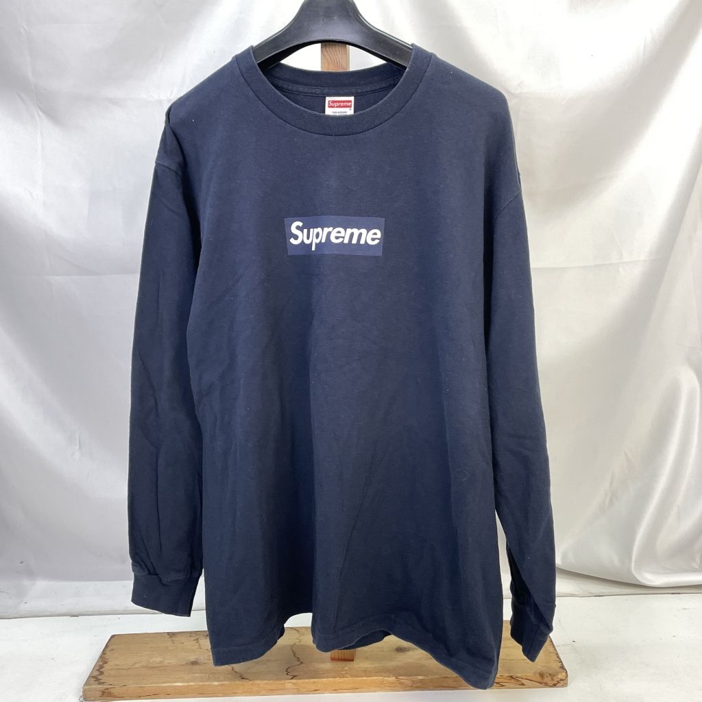 01yw0498 〇 Supreme シュプリーム BOXLOGO L/S Tee Navy Mサイズ 
