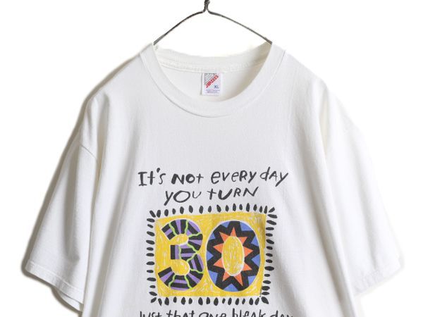90s USA製 ジョーク メッセージ プリントTシャツ XL アート イラスト