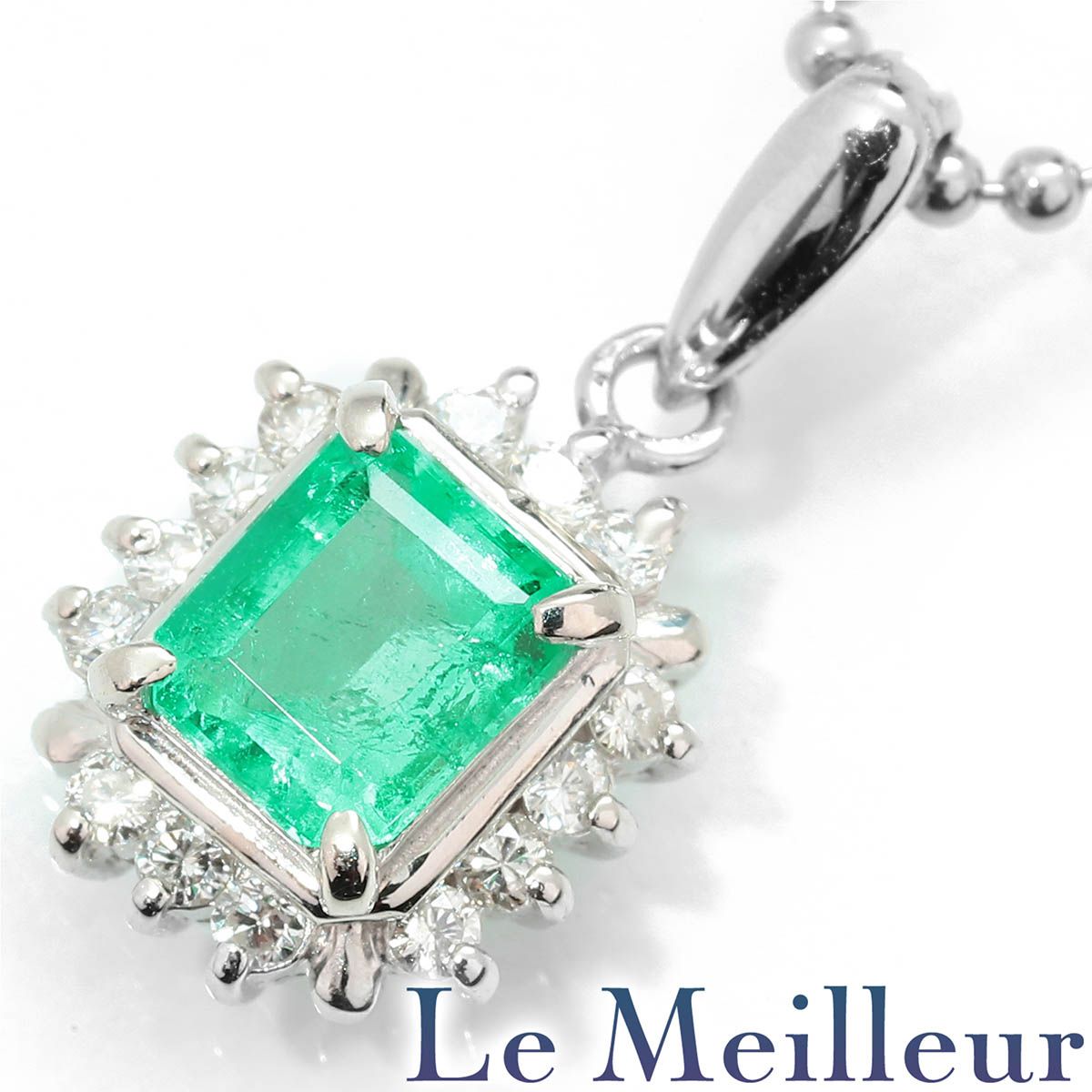 エメラルド 0.50ct ダイヤモンド プラチナ Pt900 スクエアー