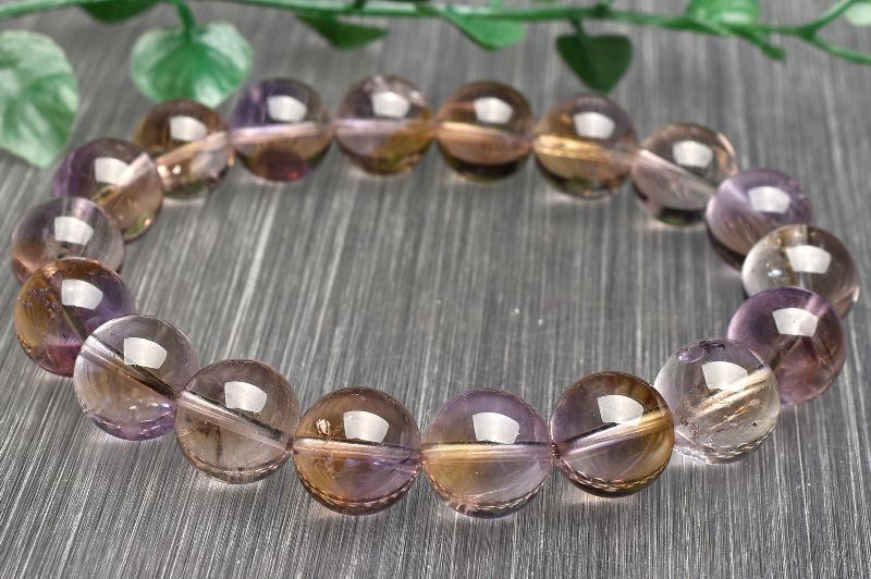 １点物 AAA バイ アメトリン 11mm ブレスレット パワーストーン 天然石 _U7343