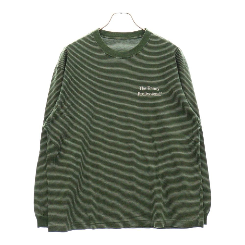 ENNOY (エンノイ) 21AW L/S Border Tee ロングスリーブ 長袖 ボーダー Tシャツ グリーン AW21BRENCT01AM