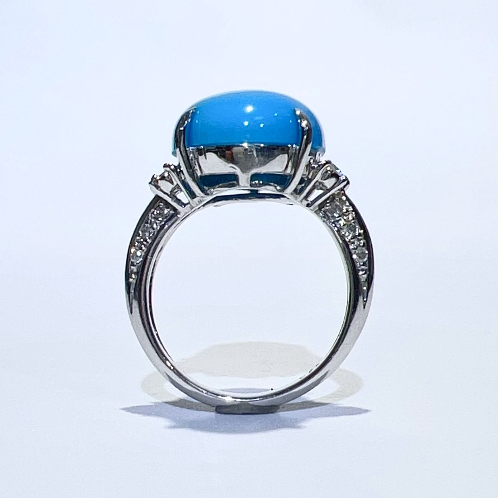 Pt900 ターコイズトルコ石・ダイヤ入リング美品 Pt900 トルコ石 ターコイズ リング | | JEWELRY VALLEY