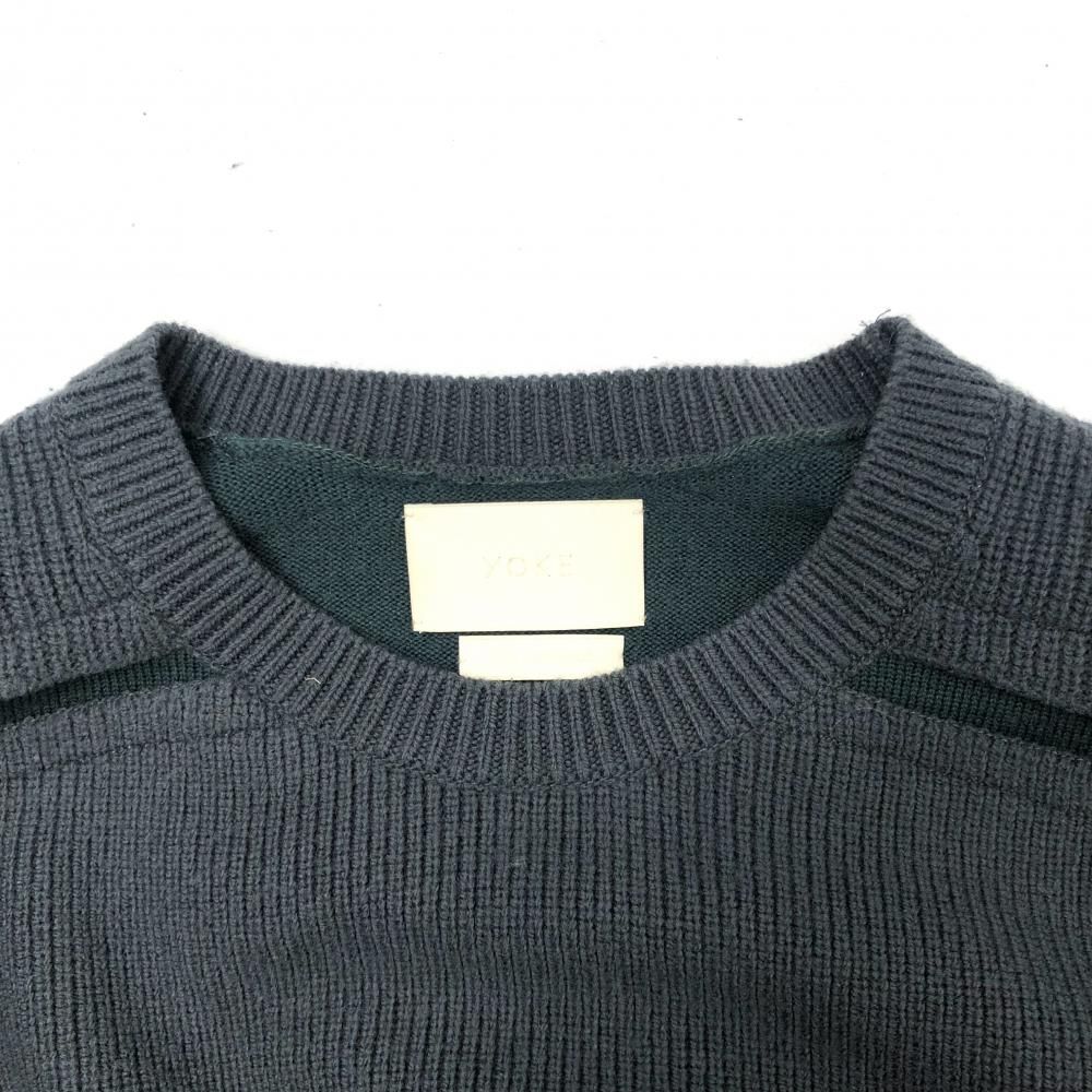 中古】YOKE 22AW BROKEN CREWNECK SWEATER サイズ2 カーキ セーター ニット ヨーク[17] - メルカリ