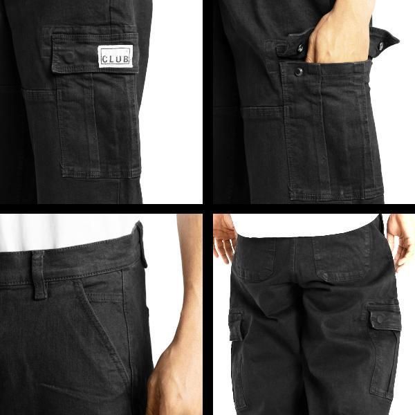 プロクラブ　ヘビーウエイトDenim バッギーデニムカーゴパンツ ブラック ブラック (プロクラブ) ヘビーウエイトDenim バッギーデニム