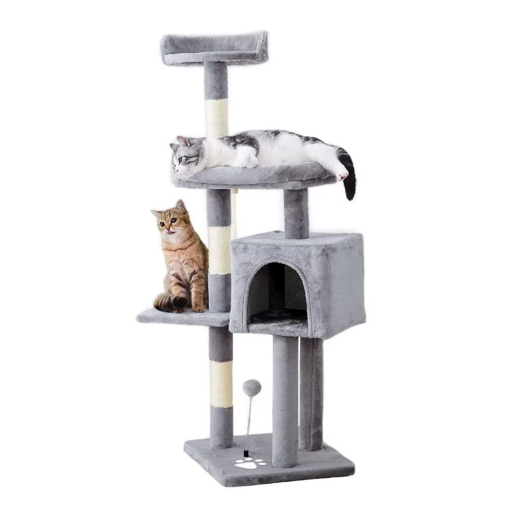 キャットタワー 据え置き型 大型 猫タワー 爪とぎ 麻紐 ハンモック付　猫 遊び - 5