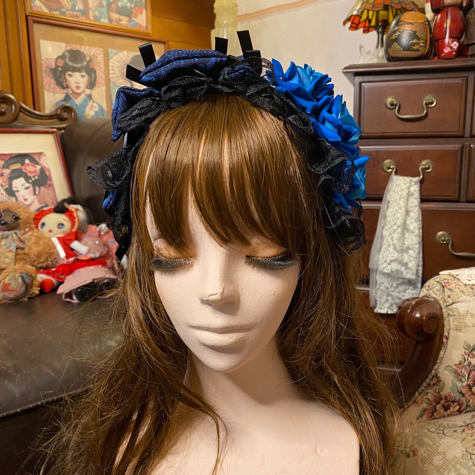 ウエディングハットボンネ風トークハット／銀座vogueにてオーダー制作