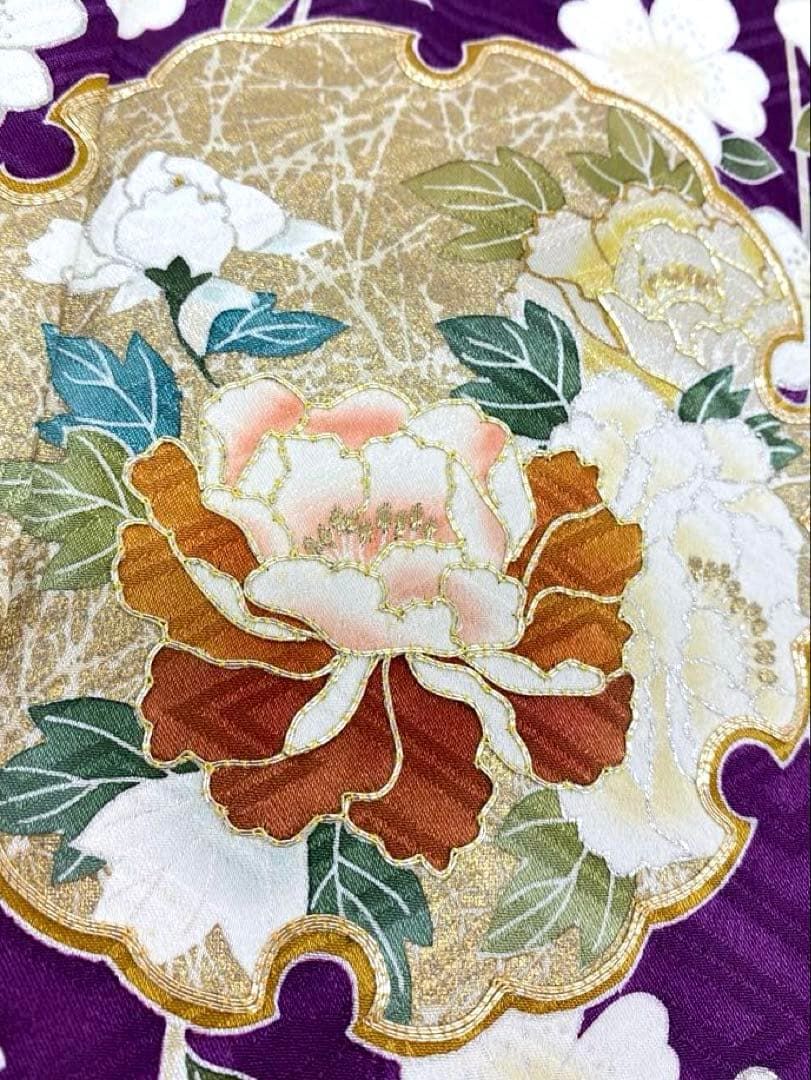 振袖 豪華 金駒 金彩 紋意匠 桜 総柄 振り布付き 身丈159cm 撥水加工済 