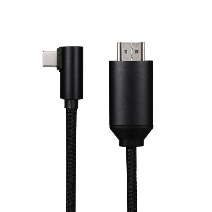 L字 USB-C - HDMI 変換ケーブル 4K2K@30Hz オスーオス 網目 USB
