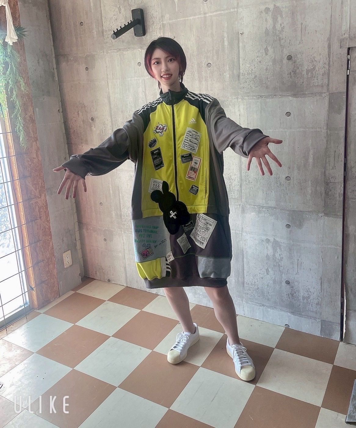 リメイクワンピース パッチワークワンピース ストレッチワンピース スポーツMIXワンピース ストリート系ワンピース