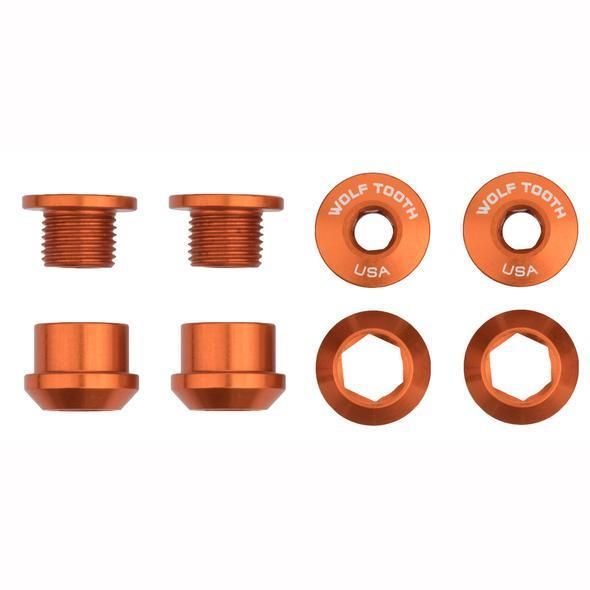WOLF TOOTH ウルフトゥース Set of 4 Chainring Bolts+Nuts for 1X-4pcs 6mm チェーンリングボルト ナット オレンジ