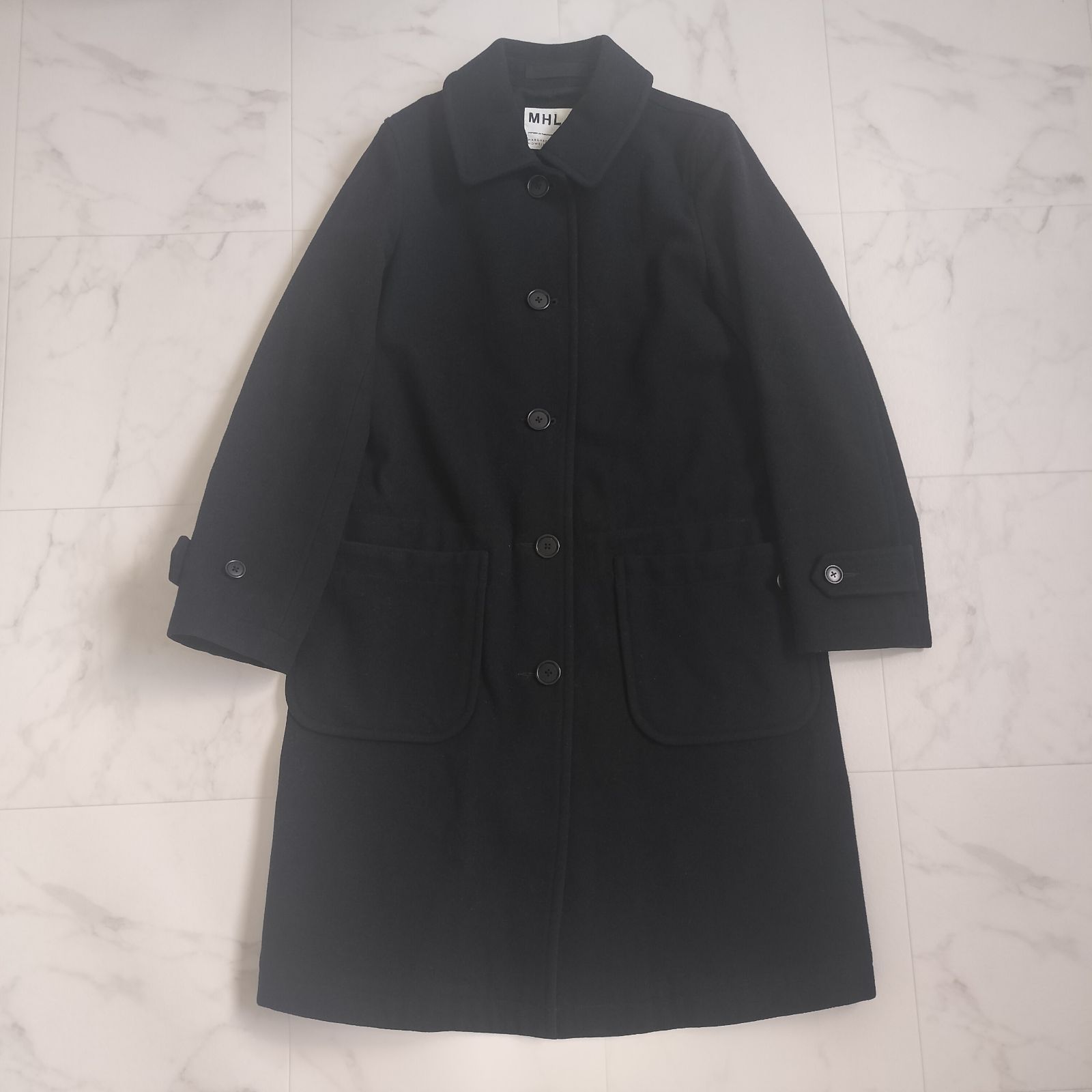 MHL.ウールフーデッドコート ロング ネイビー エムエイチエル MHL.ウールフーデッドコート ロング ネイビー エムエイチエル 【公式通販】
