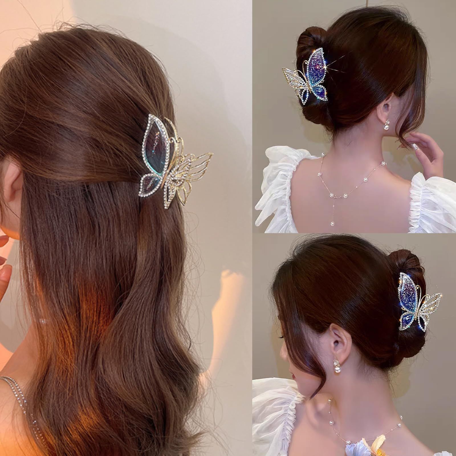  数量 韓国風 レディース シンプル ヘア 髪留め おしゃれ クリップ オフィス かみどめ 大 へあくりっぷ しっかりとまる 贈り物 大きめ バンスクリップ ブリリアントバタフライ HAPVITALヘアクリップ クリップ クリップ 輪ゴム