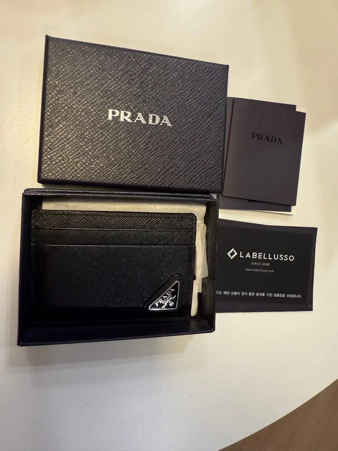 PRADA プラダ サフィアーノ 三角プレート マネークリップ カードケース