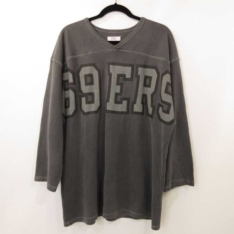 姫路東店 ERL イーアールエル スウェット FOOTBALL TEE ERL07T007 2025A W チャコールグレー サイズ L 102