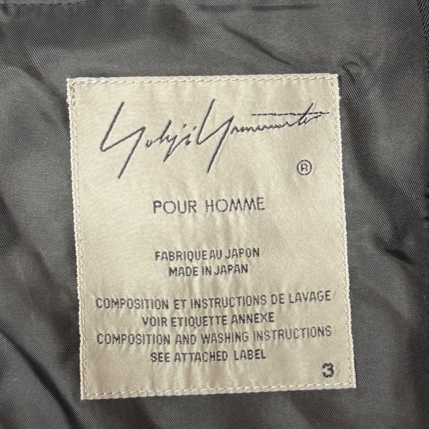 18AW Yohji Homme ギャバフロントドレープコート 18AW Yohji Homme ギャバフロントドレープコート