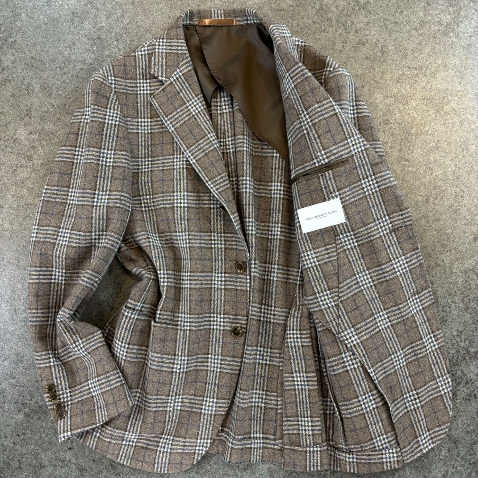 Urban Reserch Doors BISHU Plaid Tailored Jacket Brown アーバン 