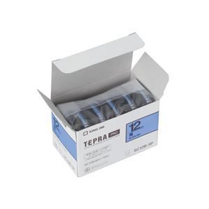 キングジム テプラ PRO テープカートリッジ パステル 12mm 青/黒文字