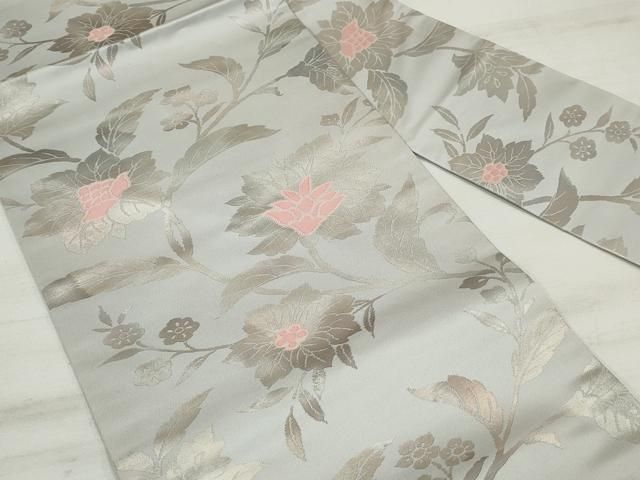 正絹名古屋帯更紗花