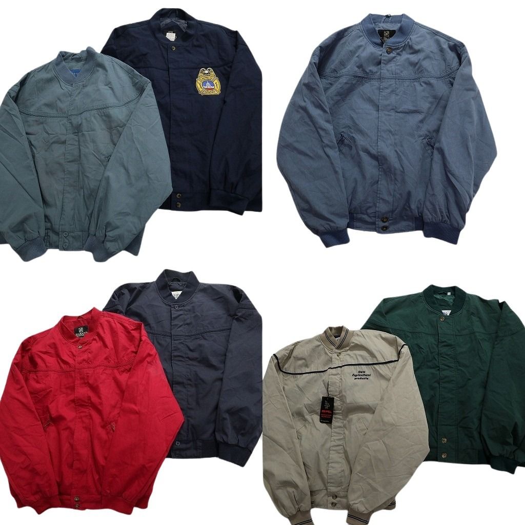 古着卸 まとめ売り ダービー ジャケット 7枚セット (メンズ M /L /XL /2XL ) ワンポイント ワッペン ネイビー デッドストック  MU6981