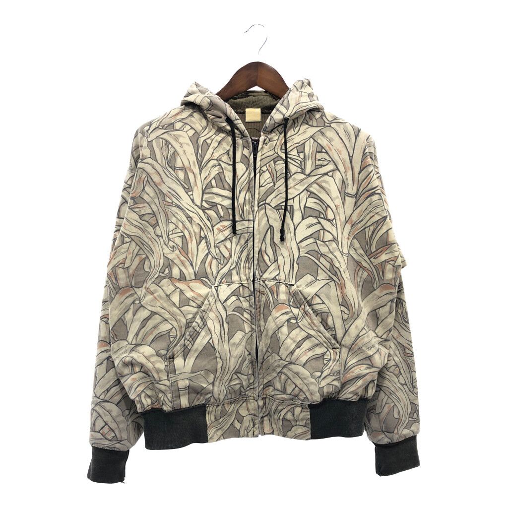 USA製 ACE SPORTS WEAR コーンフィールドカモ パーカー 裏サーマル 迷彩 カーキ (メンズ L相当) 中古 古着 P5165