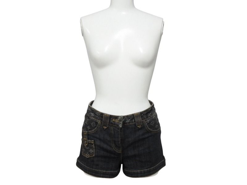 LOUIS VUITTON ルイヴィトン モノグラム ショートパンツ RW081W MPA08CF7 ダークネイビー コットン サイズ34 4b007660