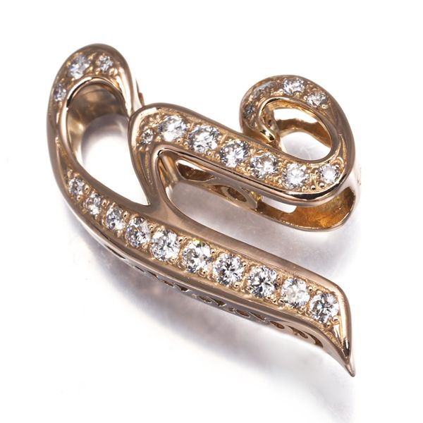 ゆきざき ペンダントトップ ダイヤ ダイヤモンド 0.42ct アルファ イニシャル Y Mサイズ K18PG 177137