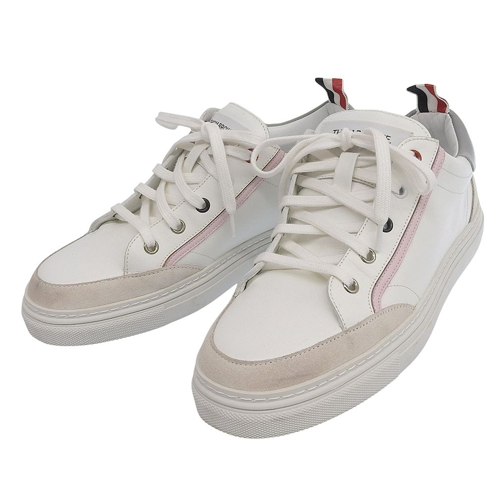 THOM BROWNE トムブラウン レザー スニーカー シューズ メンズ 白 ホワイト 8 US